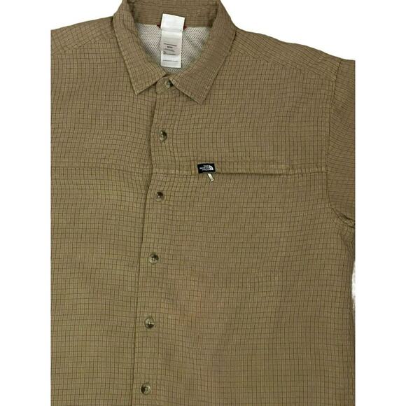 The North Face LS Hiking Shirt Tan/Blue Checked Modal Blend Men's Size M - Picture 5 of 9